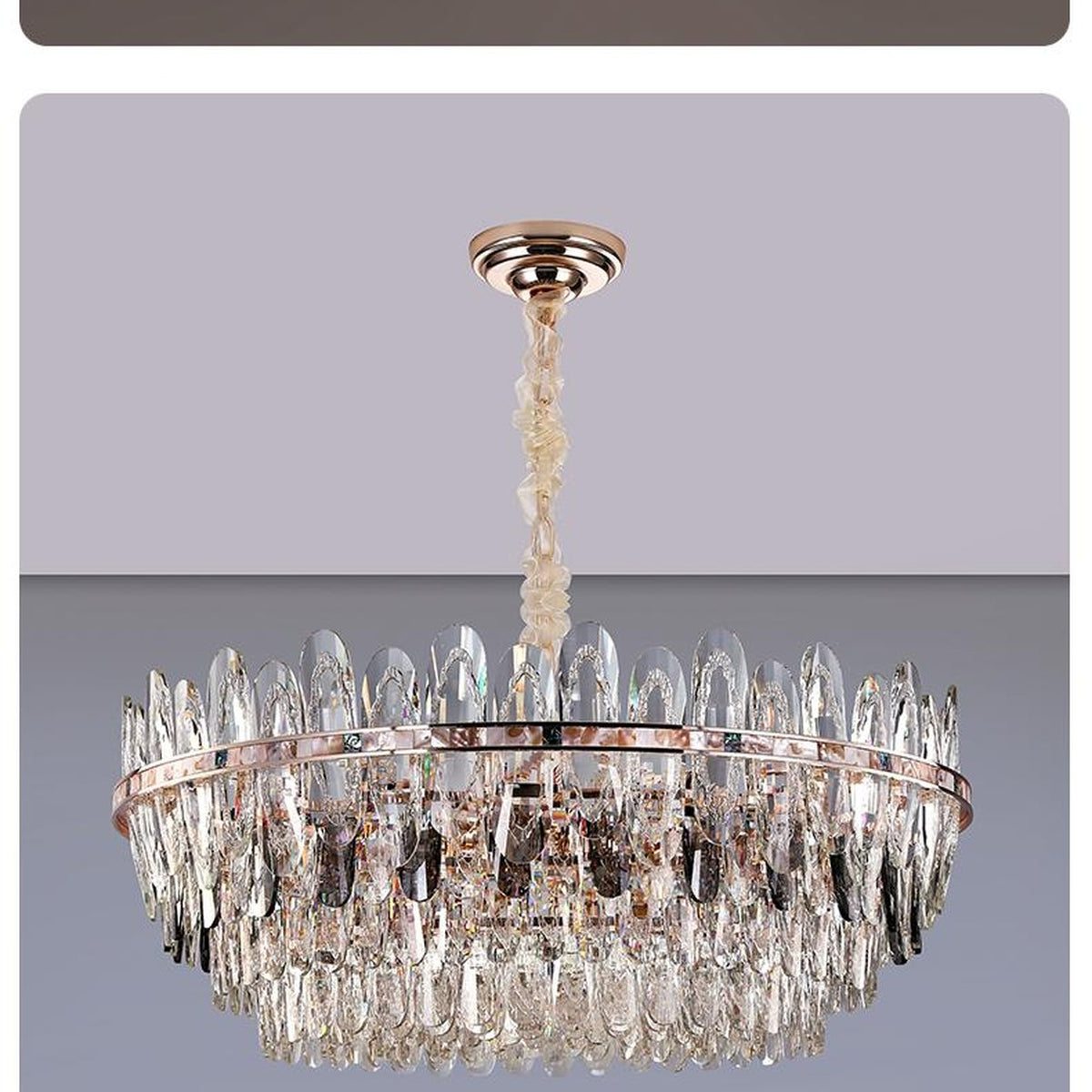 AM0628 — Light Luxury Shell K9 Crystal Chandelier for Living Rooms