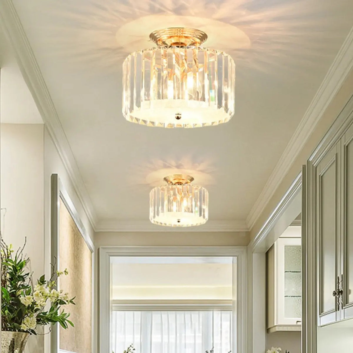 AM0498 — Modern Minimalist Stairwell Crystal Chandelier for Stairwells