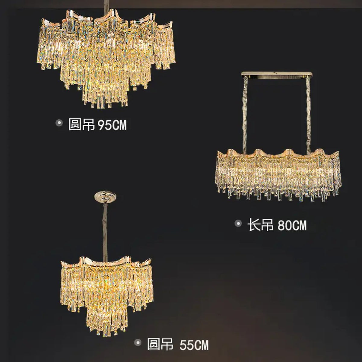 AM0640 — Light Luxury Crystal Chandelier for Living Rooms