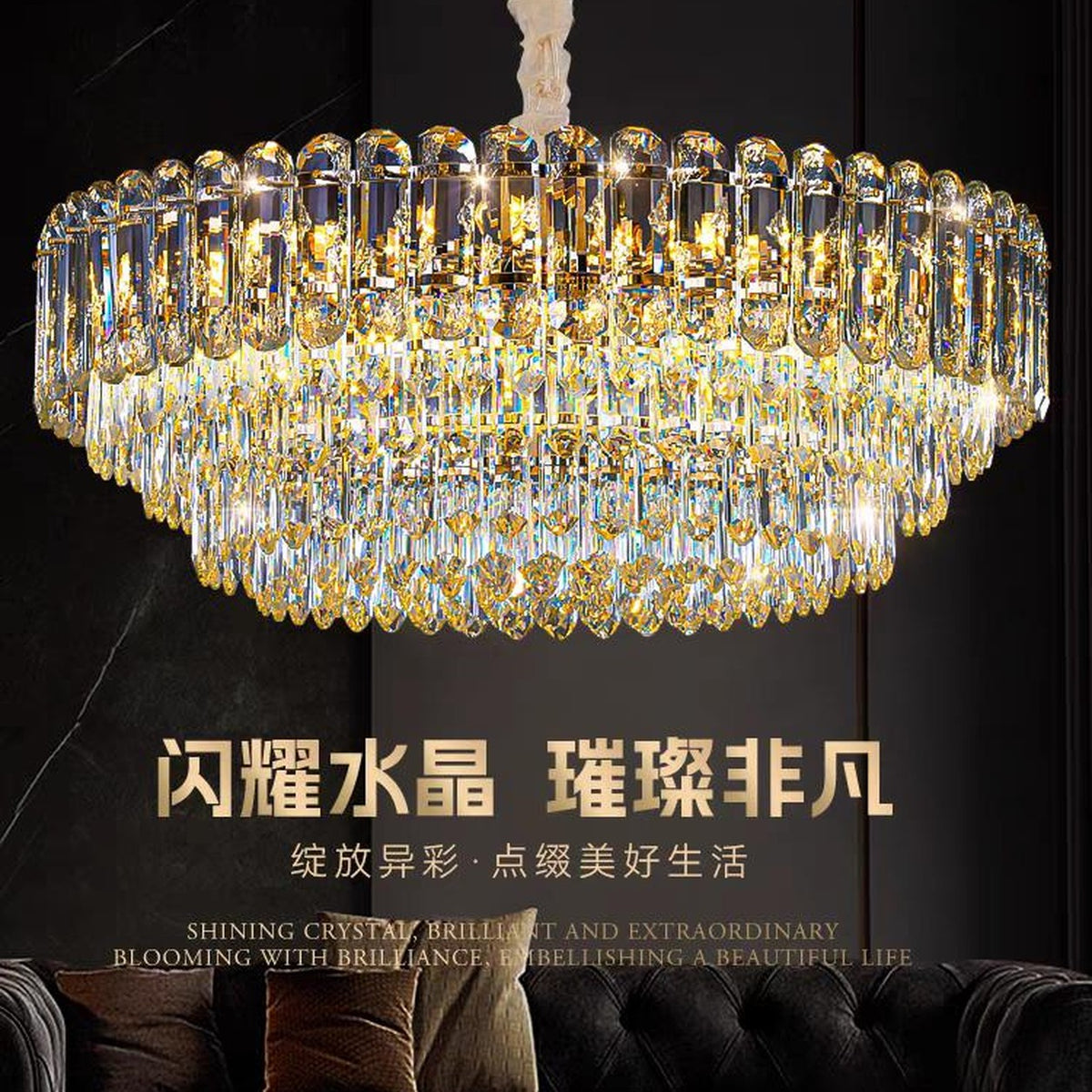 AM0689 — Postmodern Crystal Chandelier for Living Rooms