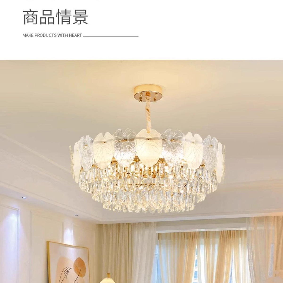 AM0646 — Light Luxury Crystal Chandelier for Living Rooms
