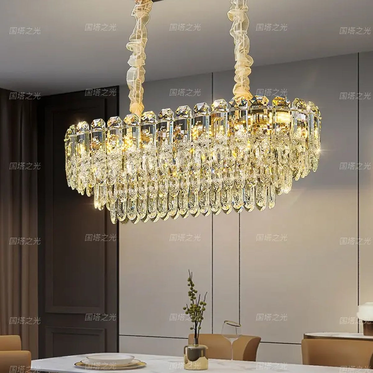 AM0660 — Modern Minimalist Crystal Chandelier for Living Rooms