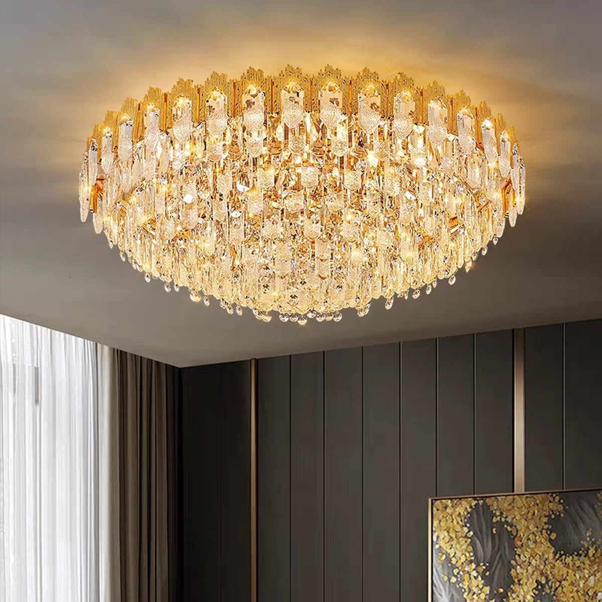 AM0676 — Light Luxury Crystal Ceiling Light for Living Rooms