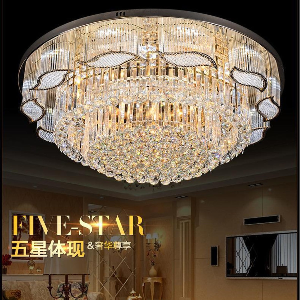 AM0697 — Light Luxury Crystal Ceiling Light for Living Rooms