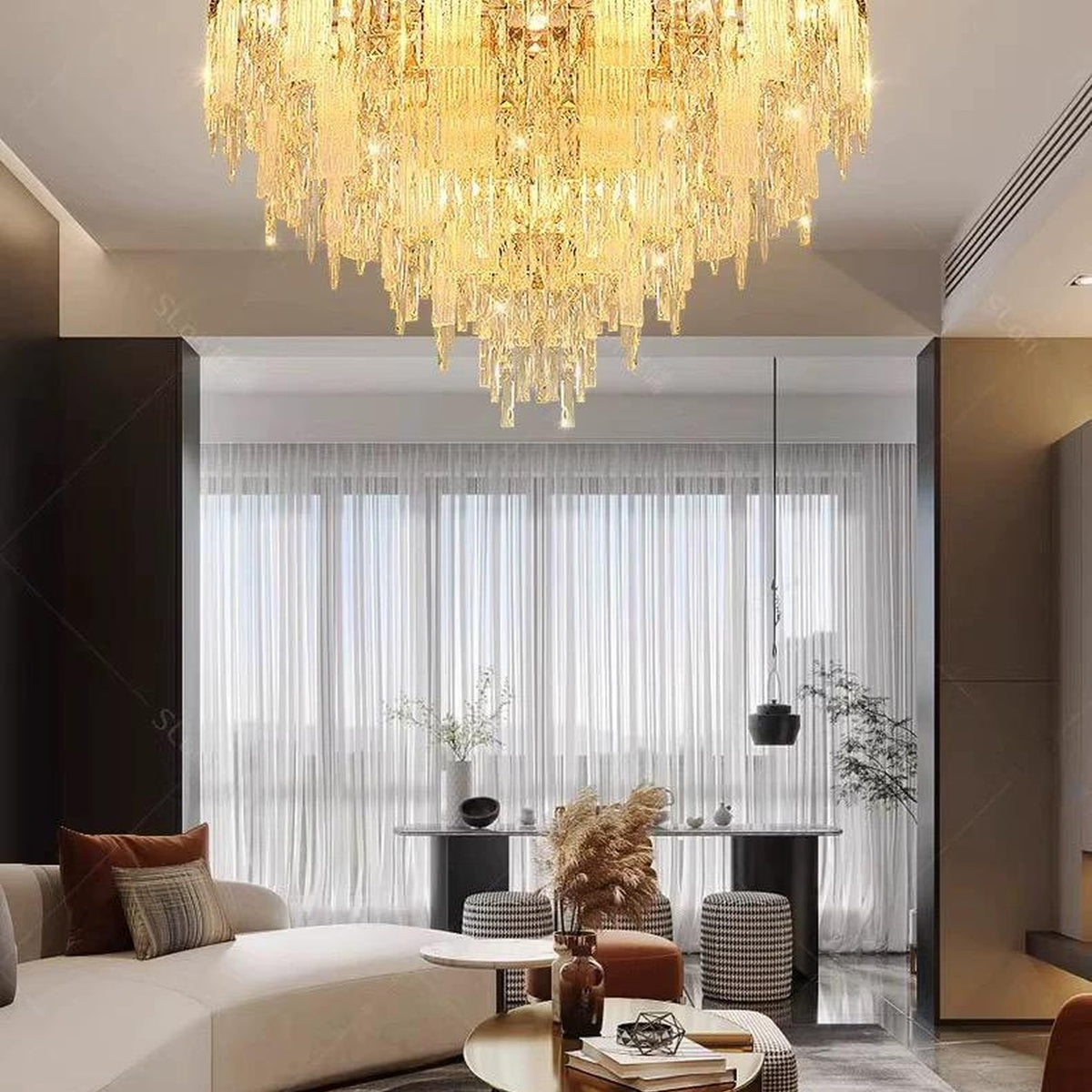 AM0695 — Modern Minimalist Crystal Chandelier for Living Rooms