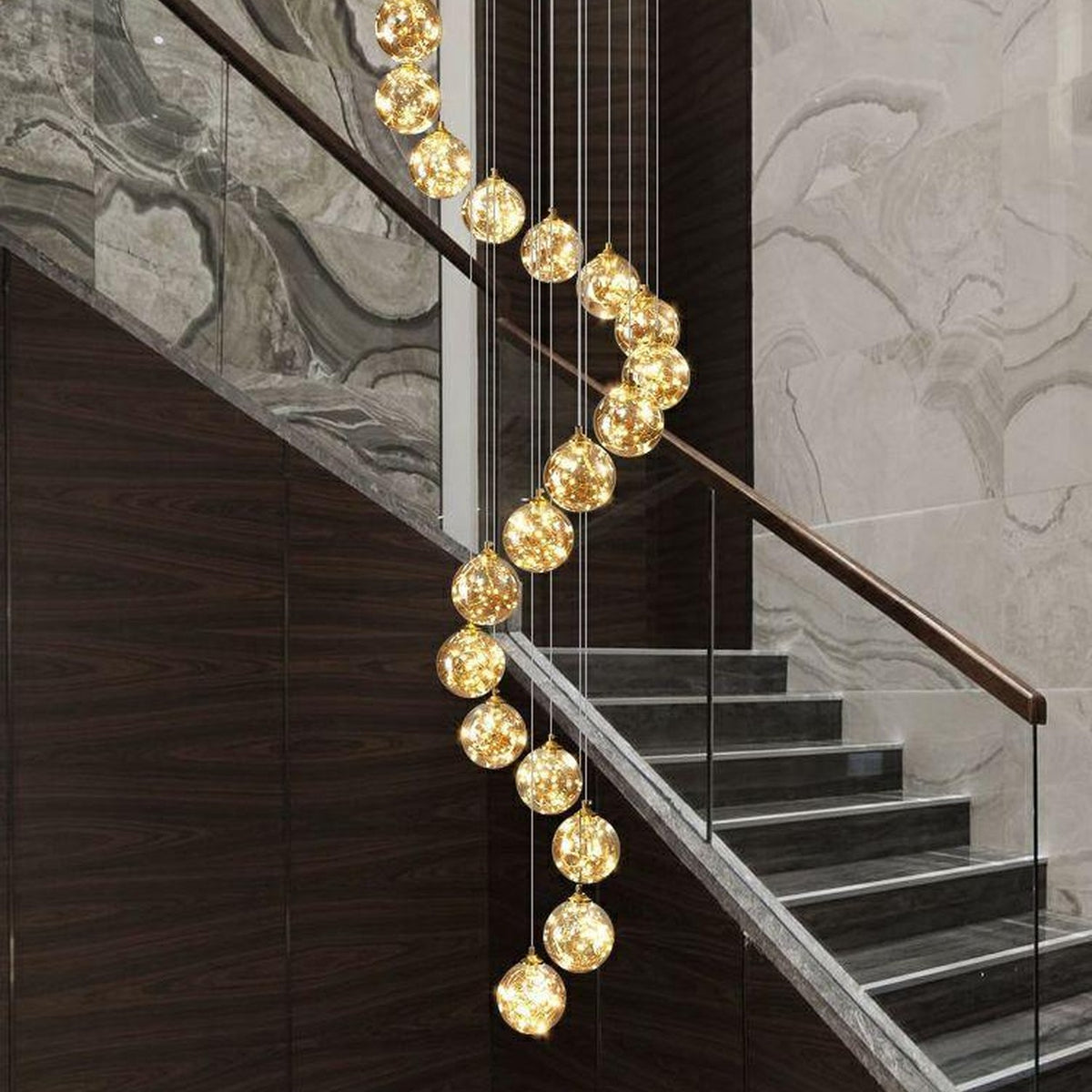 AM0576 — Modern Minimalist Stairwell Chandelier for Living Rooms