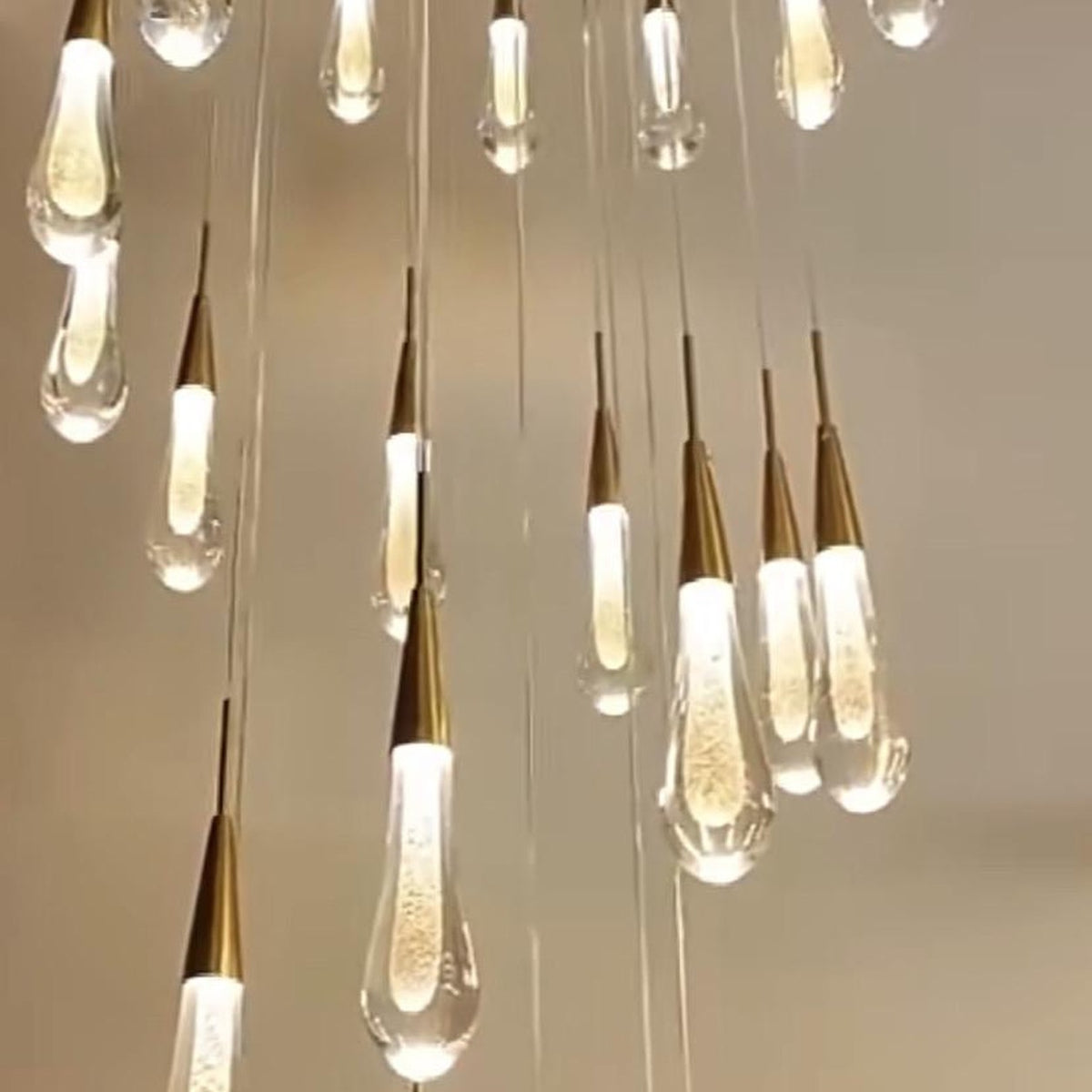 AM0566 — Light Luxury Spiral Staircase Crystal Chandelier for Living Rooms