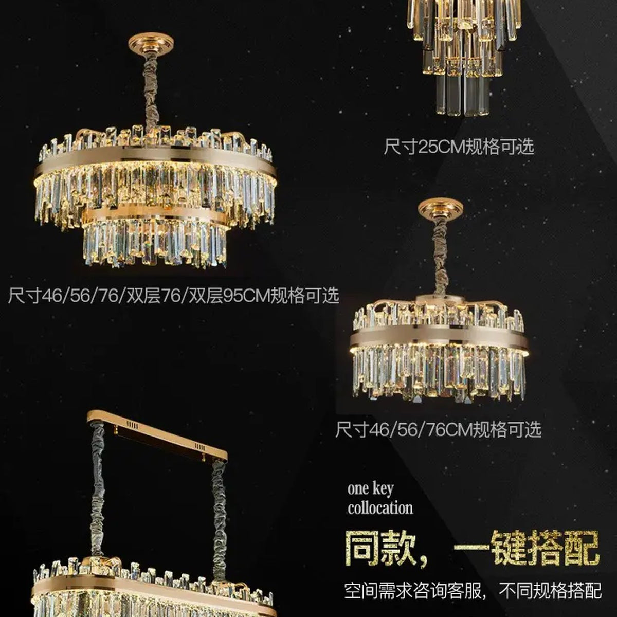 AM0694 — Postmodern Crystal Chandelier for Living Rooms