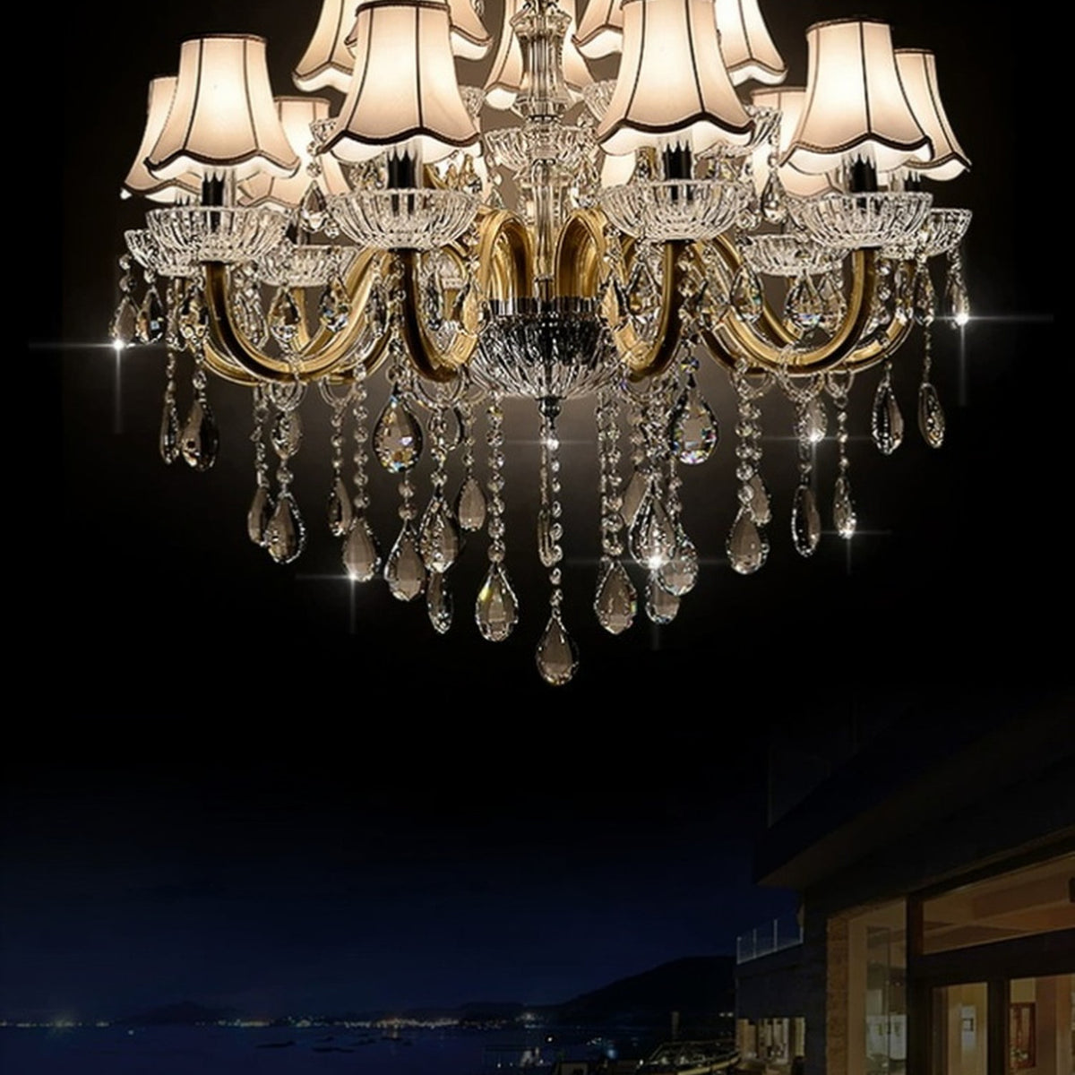AM0783 — European Duplex Crystal Metal Chandelier for Living Rooms