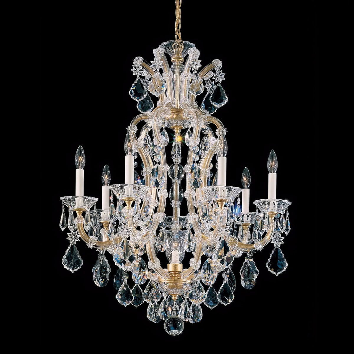 AM0808 — European Candle Crystal Chandelier for Loft Spaces & Duplex Spaces