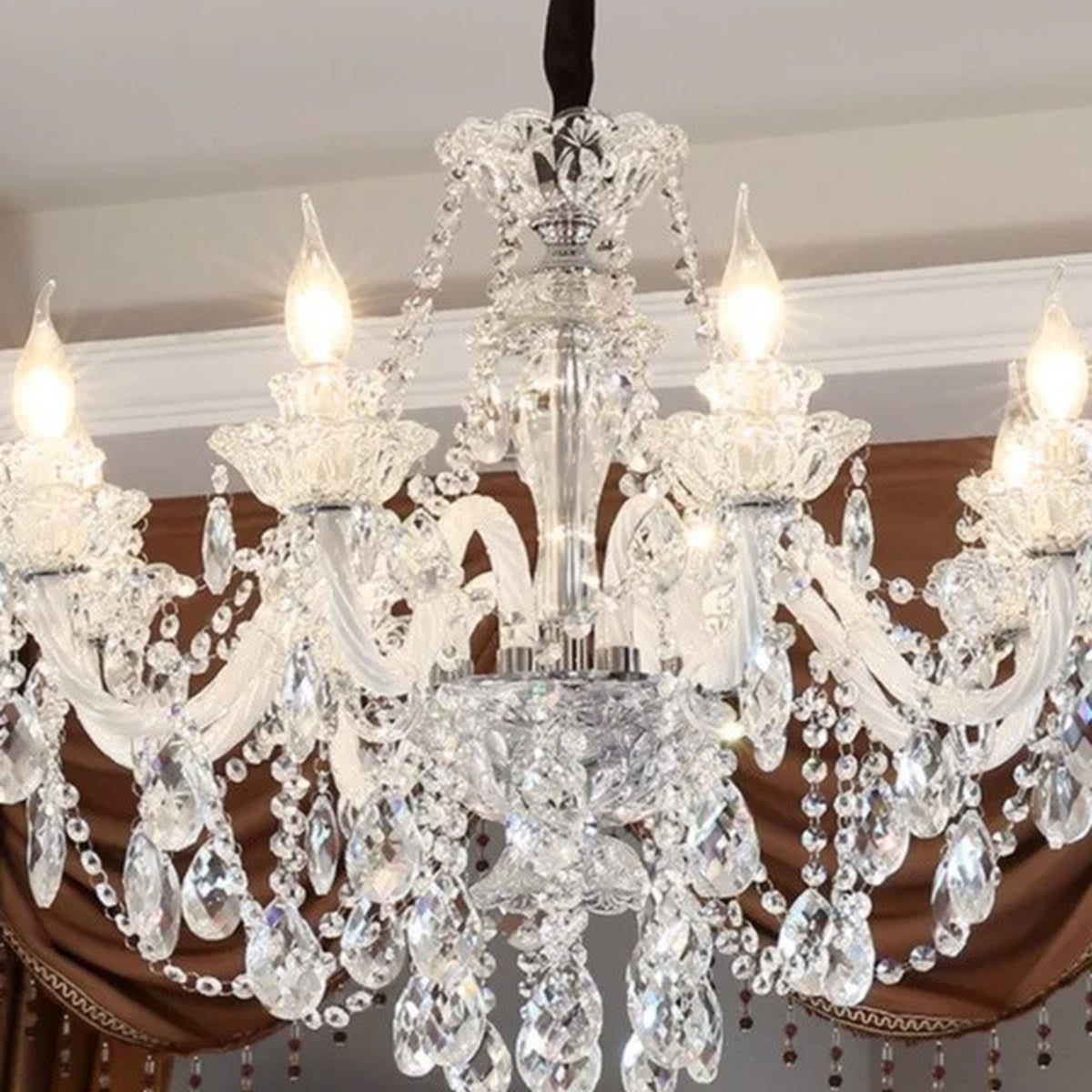 AM0836 — European Candle Grand Hall Crystal Chandelier for Living Rooms & Dining Rooms