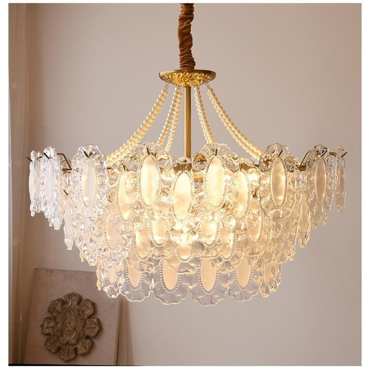AM0507 — French Pearl Crystal Chandelier for Living Rooms