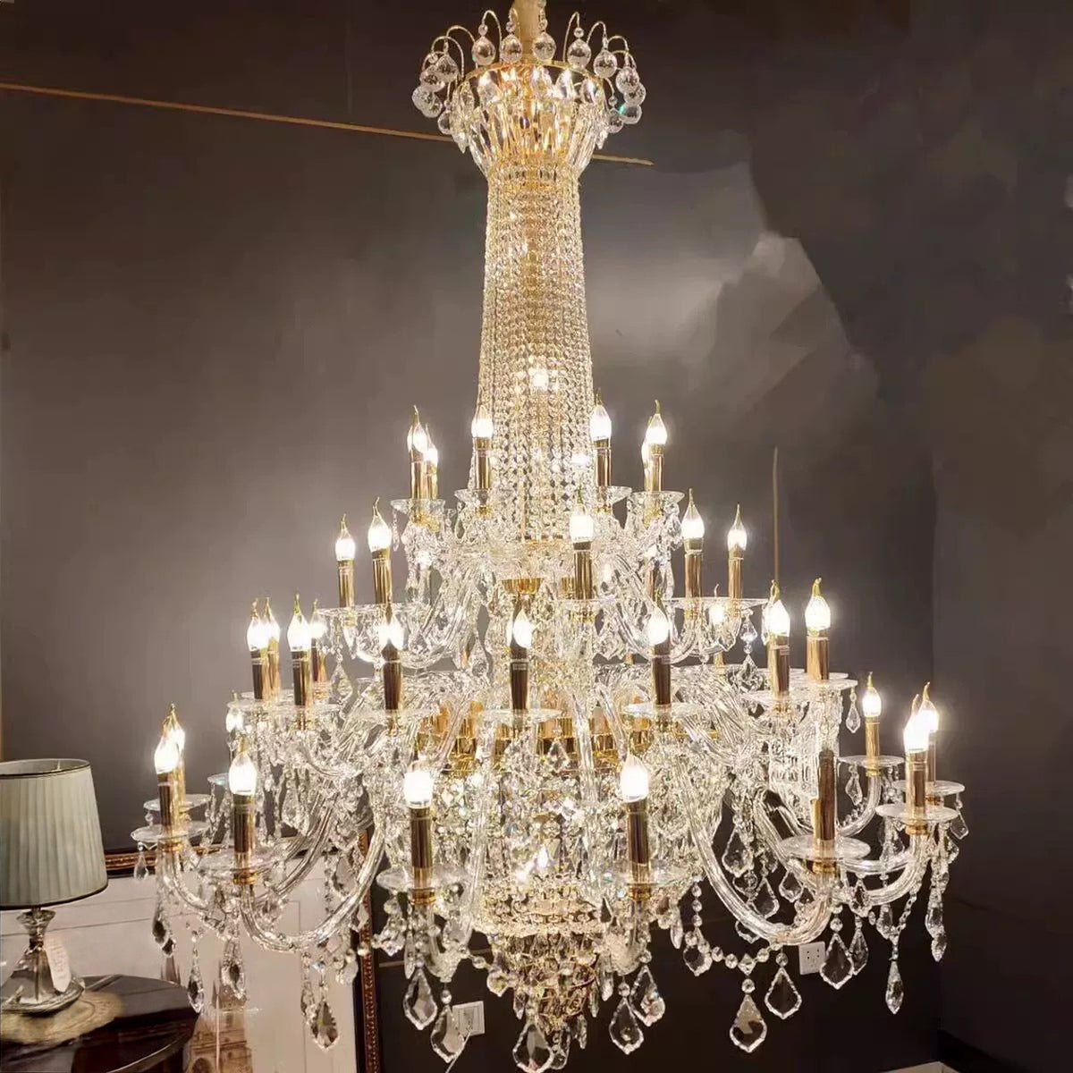 AM0835 — Modern Luxury Stairwell Iron Chandelier for Loft Spaces & Duplex Spaces
