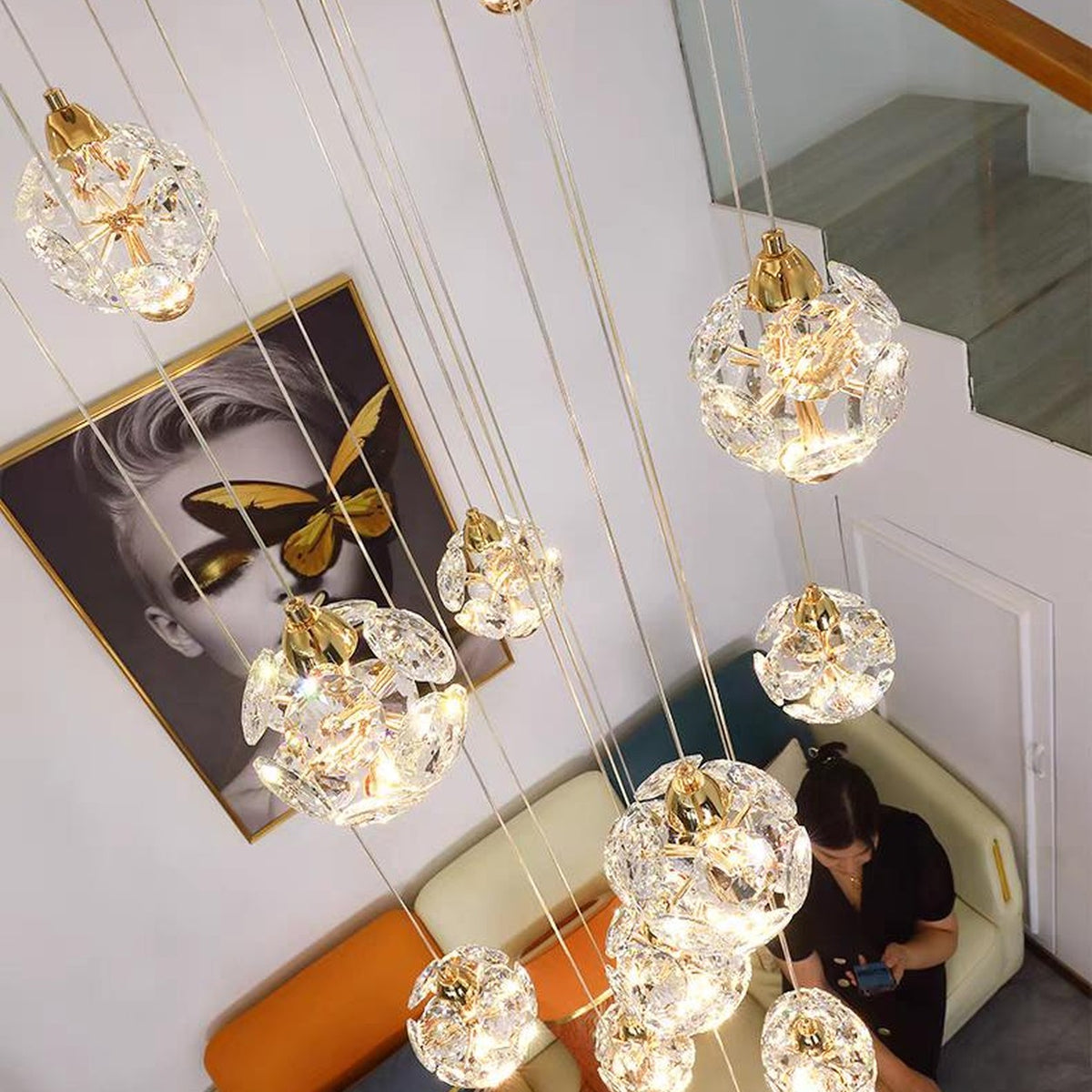 AM0515 — Light Luxury Crystal Chandelier for Living Rooms