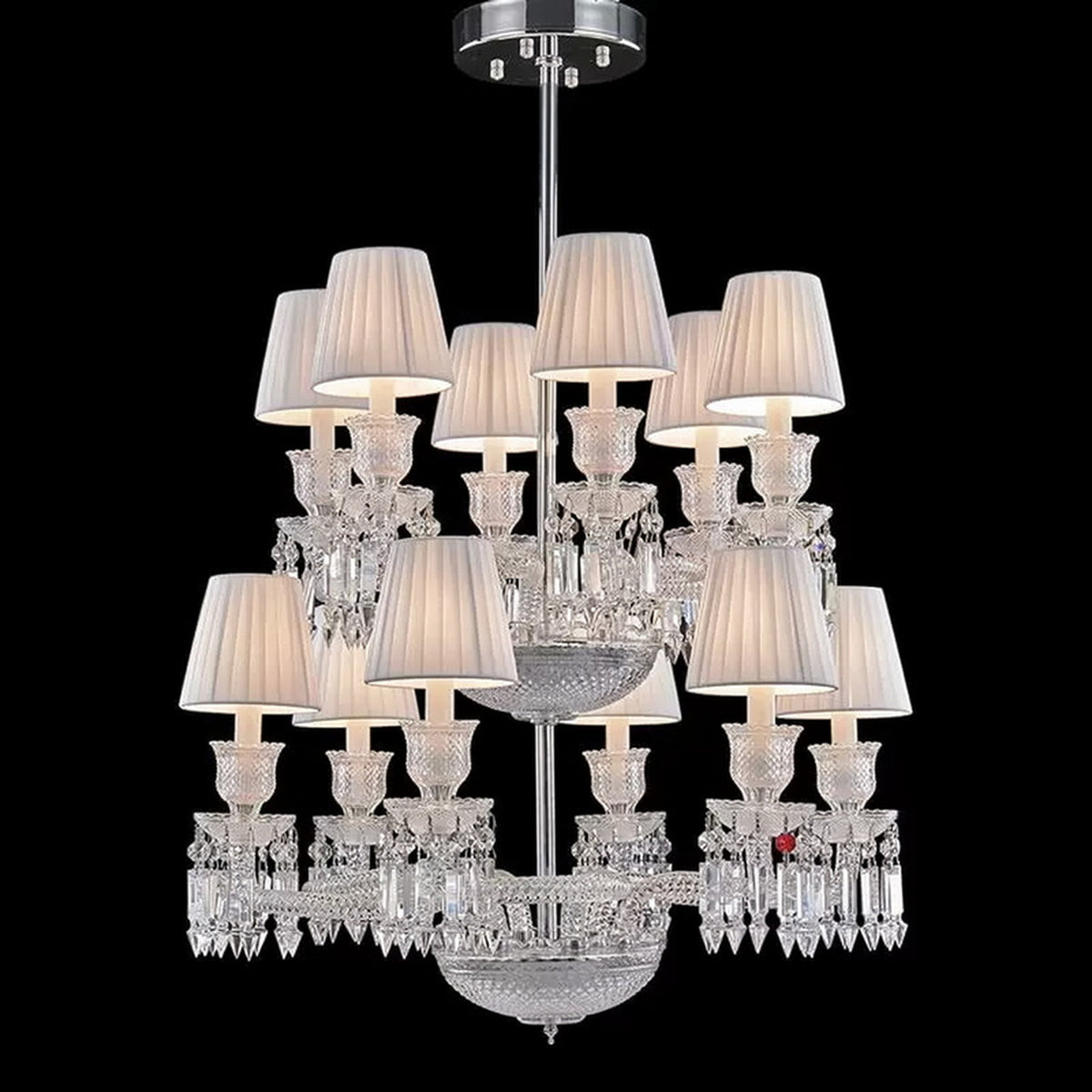 AM0833 — European Duplex Grand Hall Stainless Steel Chandelier for Bedrooms