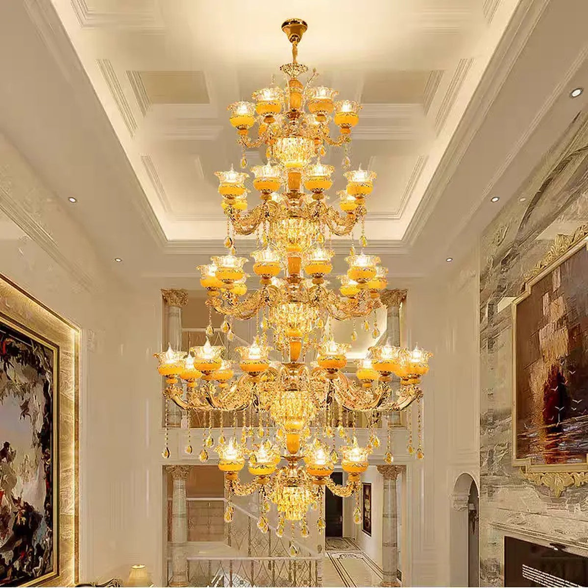 AM0677 — European Stairwell Crystal Chandelier for Living Rooms