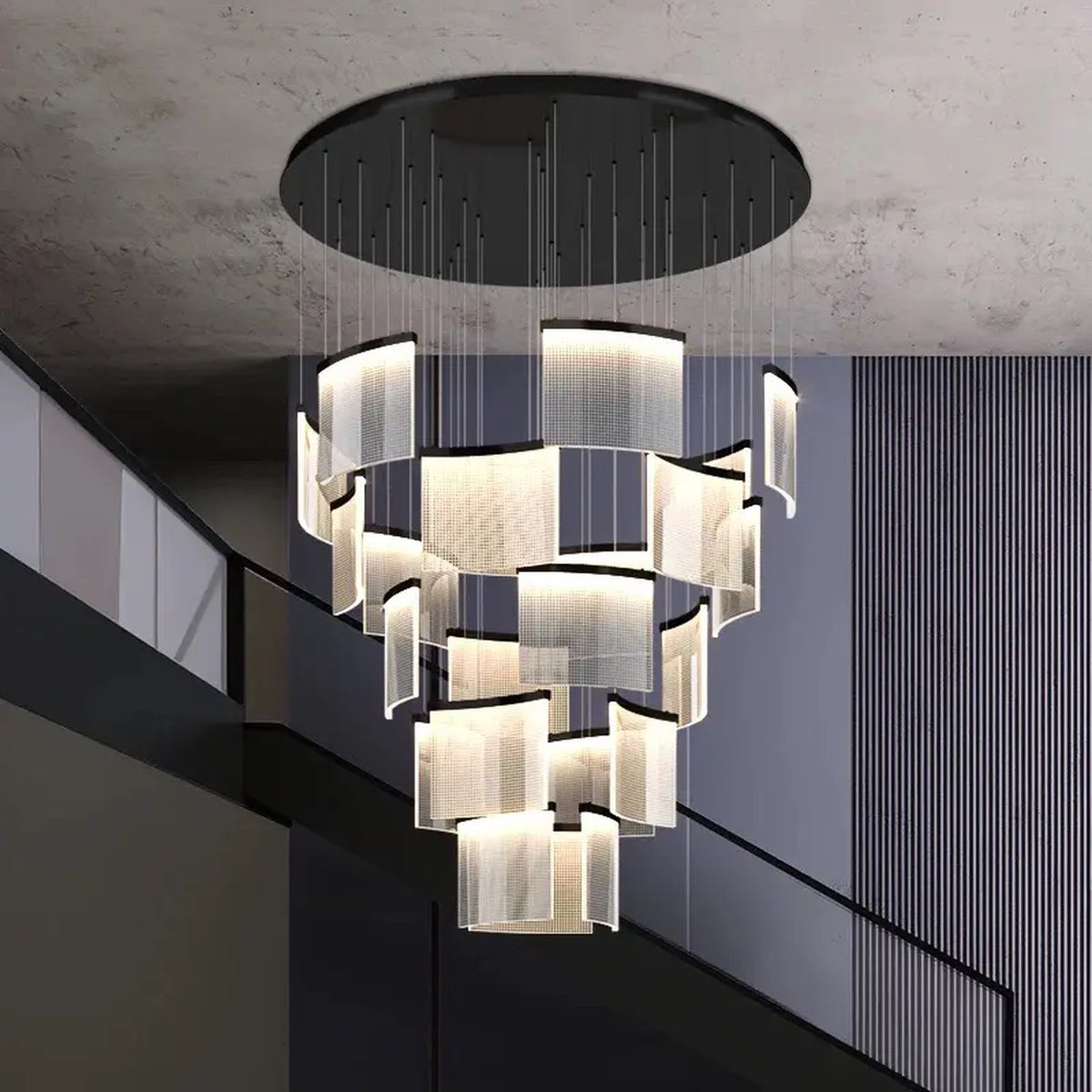 AM0635 — Modern Luxury Stairwell Acrylic Chandelier for Living Rooms