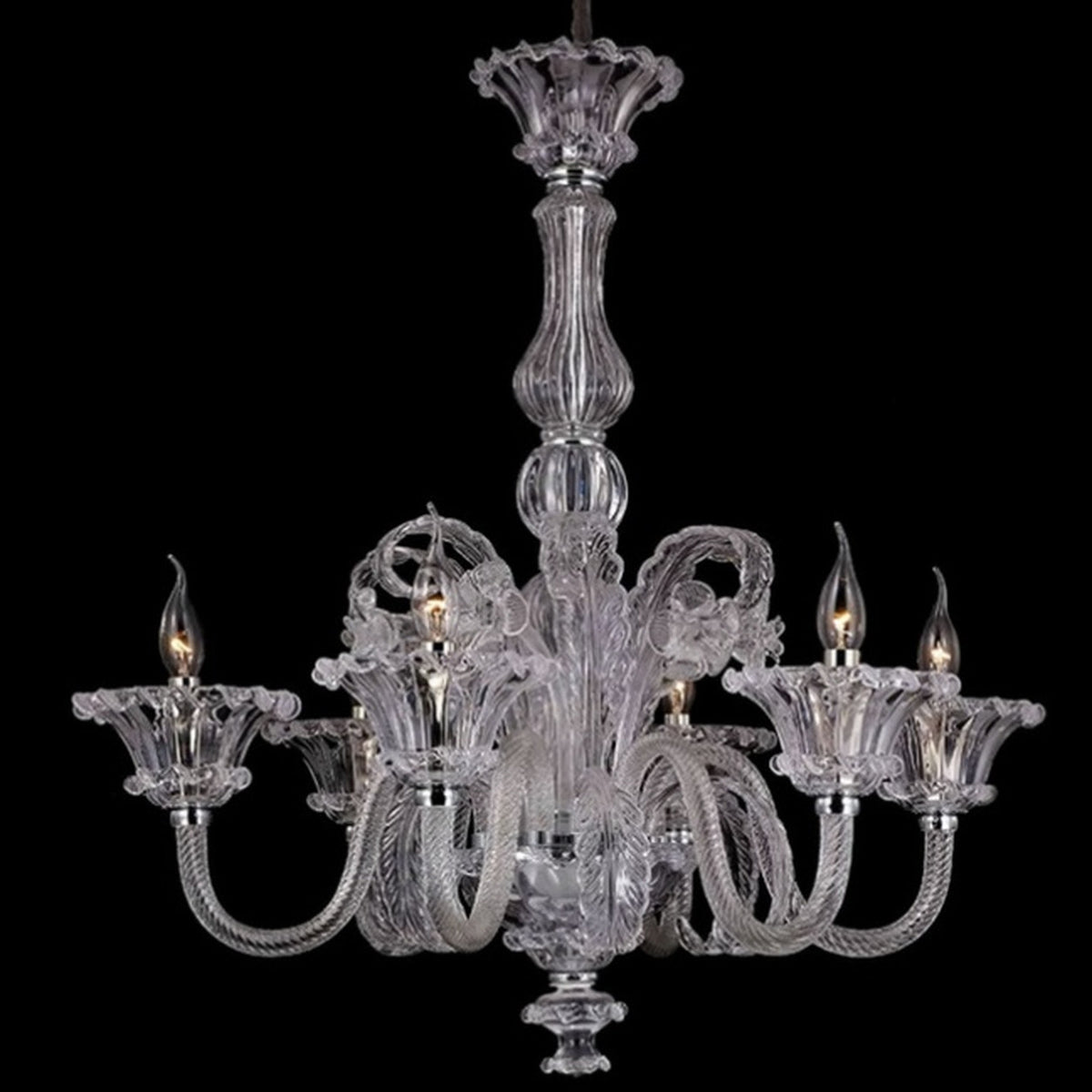 AM0856 — French Cream Glass Chandelier for Hotels & Ballrooms
