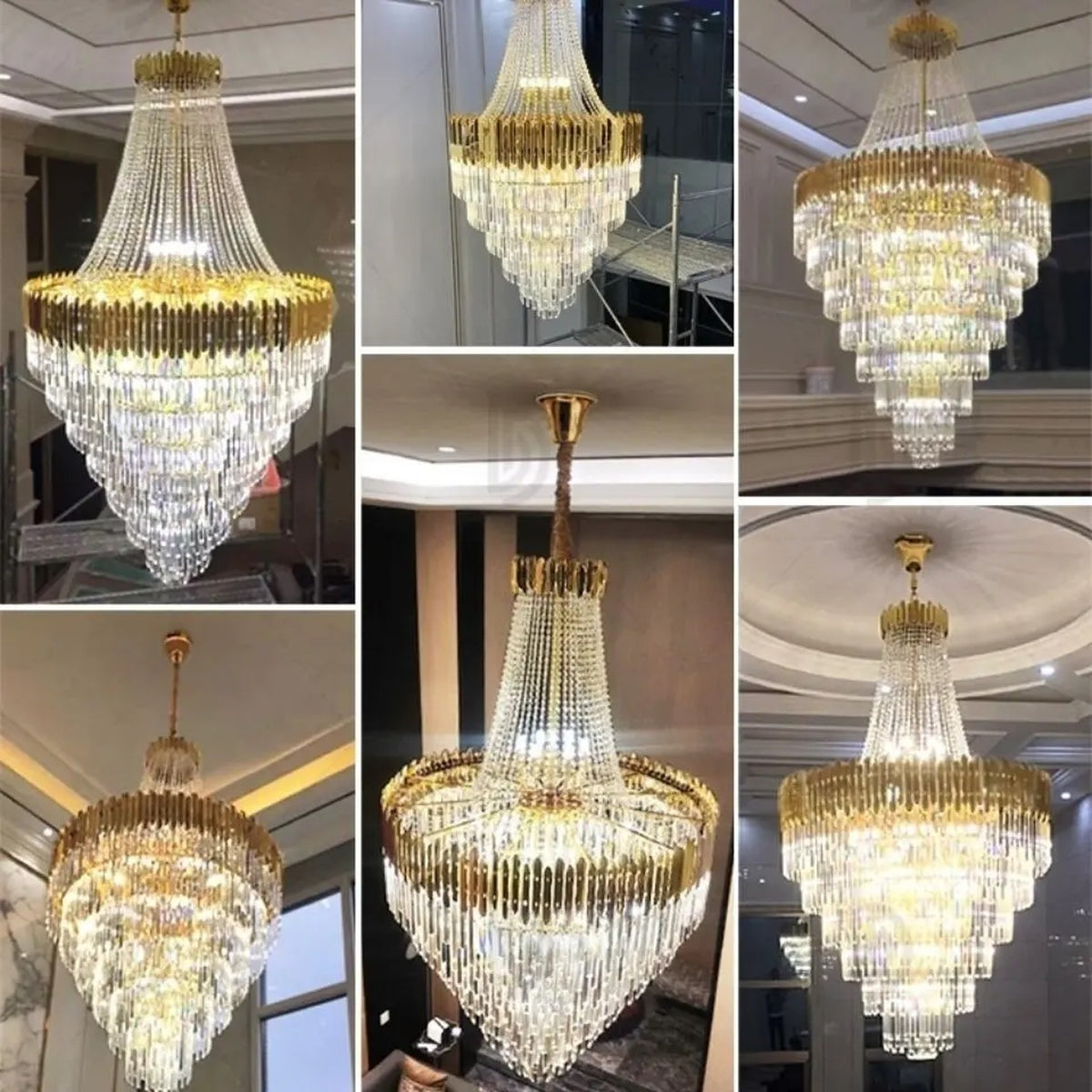 AM0533 — European Linear Crystal Chandelier for Living Rooms