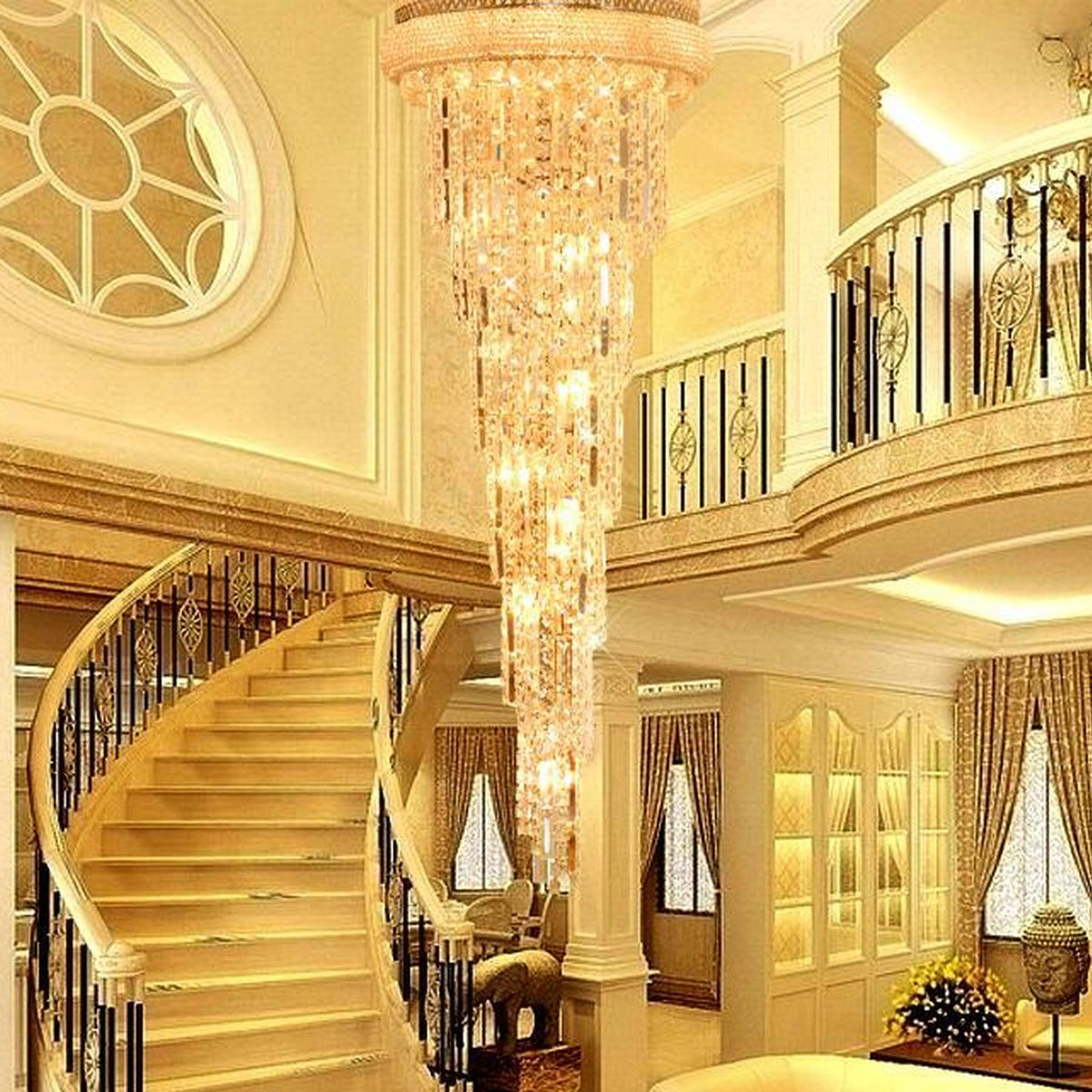 AM0473 — American Crystal Chandelier for Stairwells