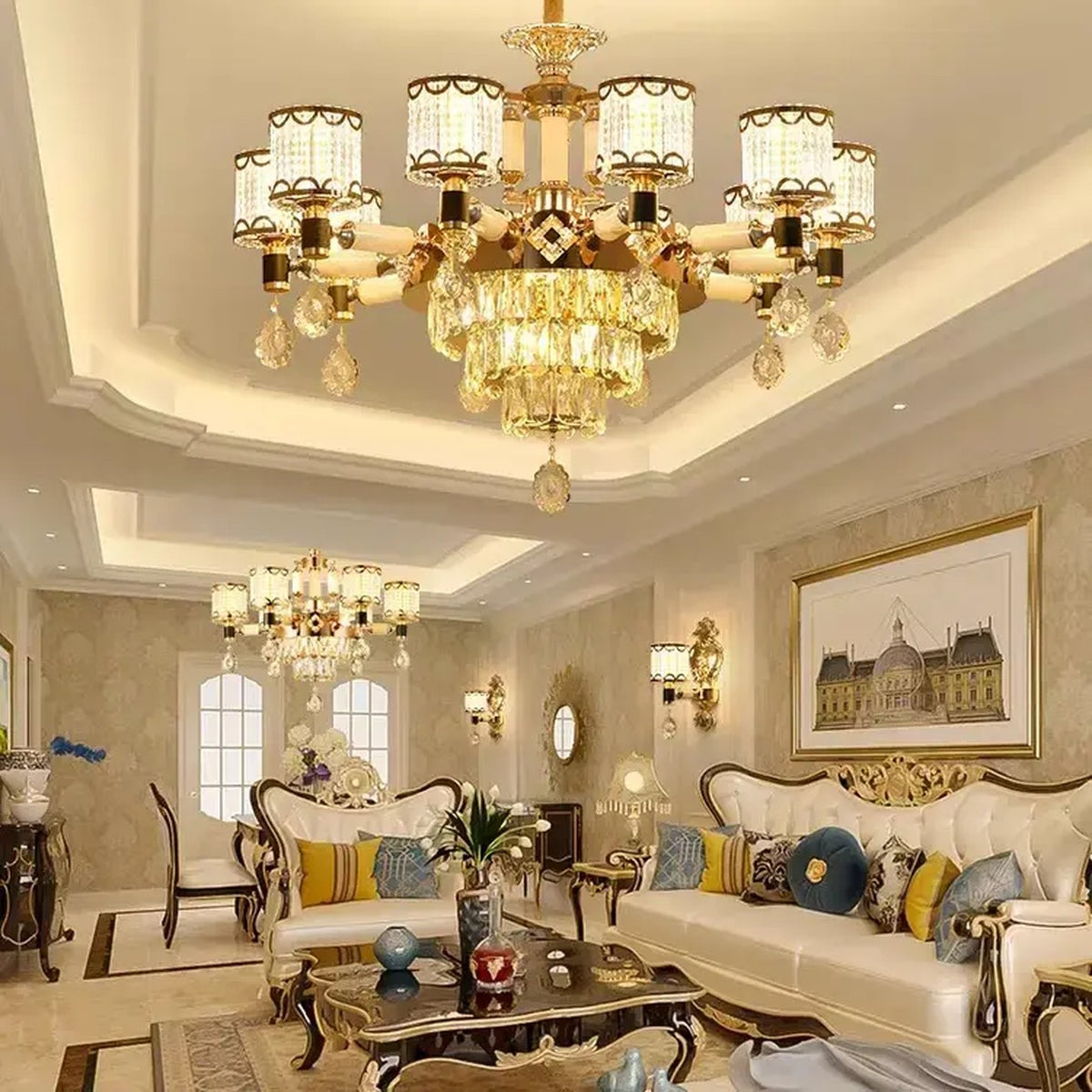 AM0601 — European Jade Crystal Chandelier for Living Rooms
