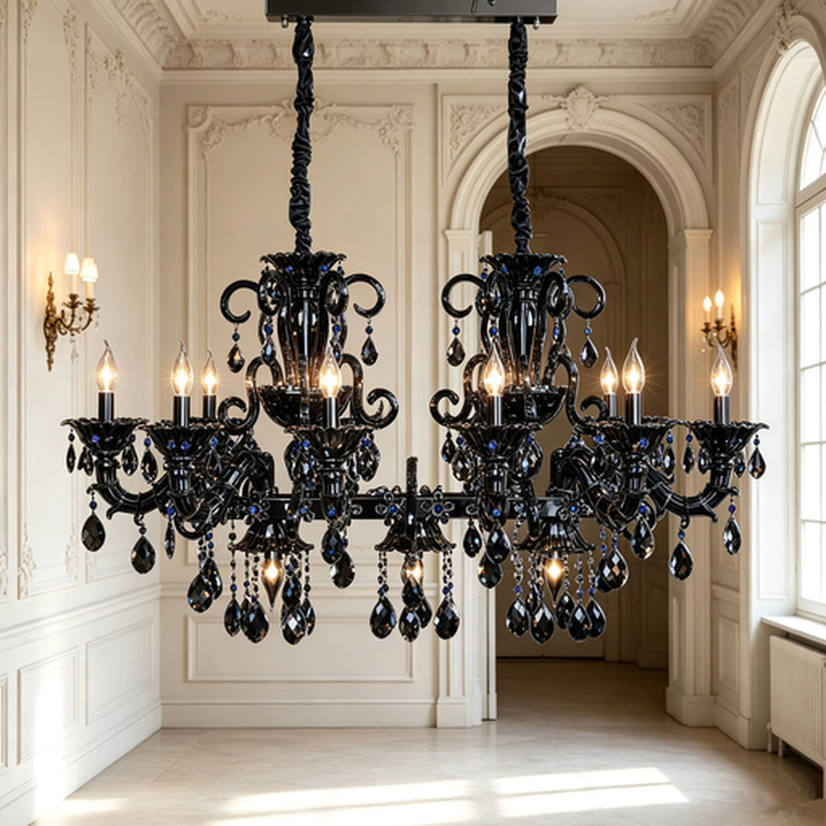 AM0854 — European Stairwell Duplex Crystal Chandelier for Living Rooms & Dining Rooms