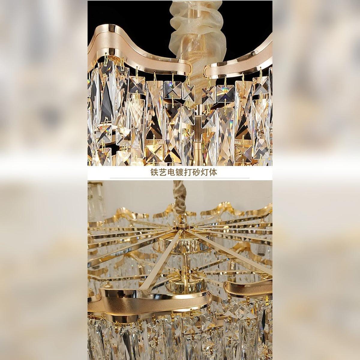 AM0640 — Light Luxury Crystal Chandelier for Living Rooms