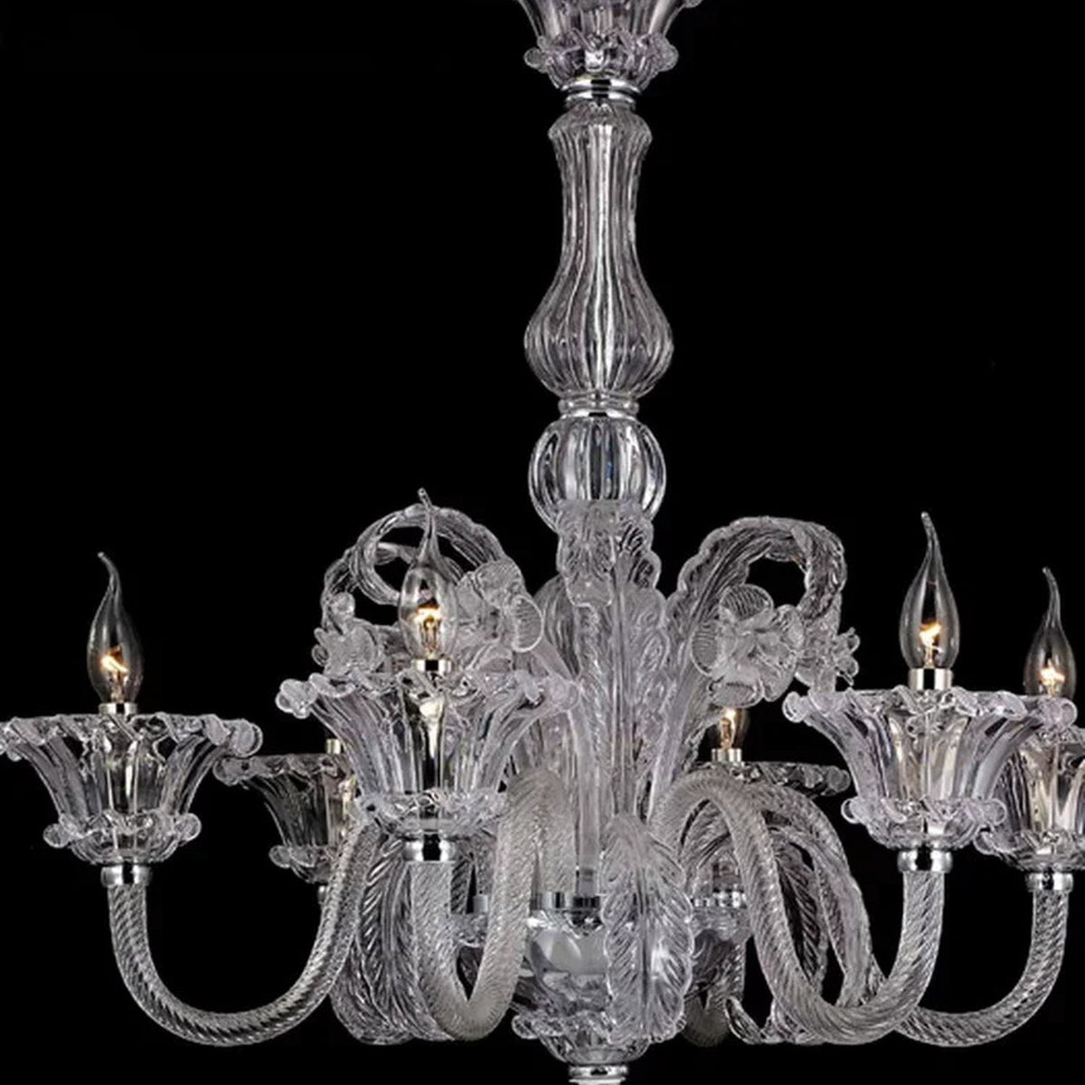 AM0856 — French Cream Glass Chandelier for Hotels & Ballrooms