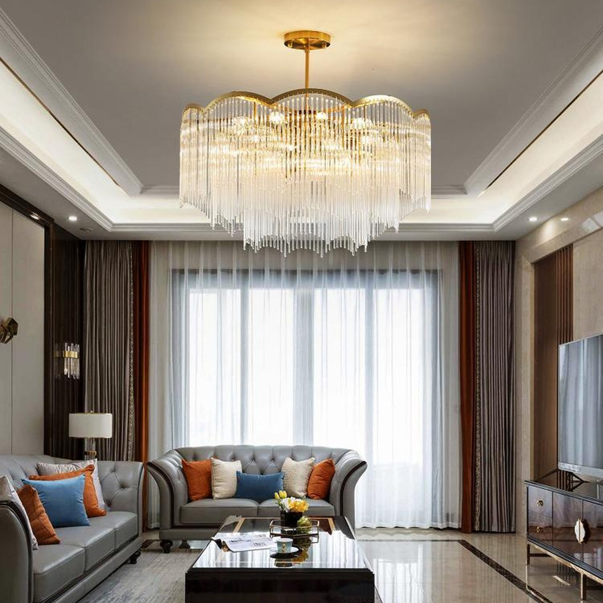 AM0624 — Postmodern Crystal Chandelier for Living Rooms