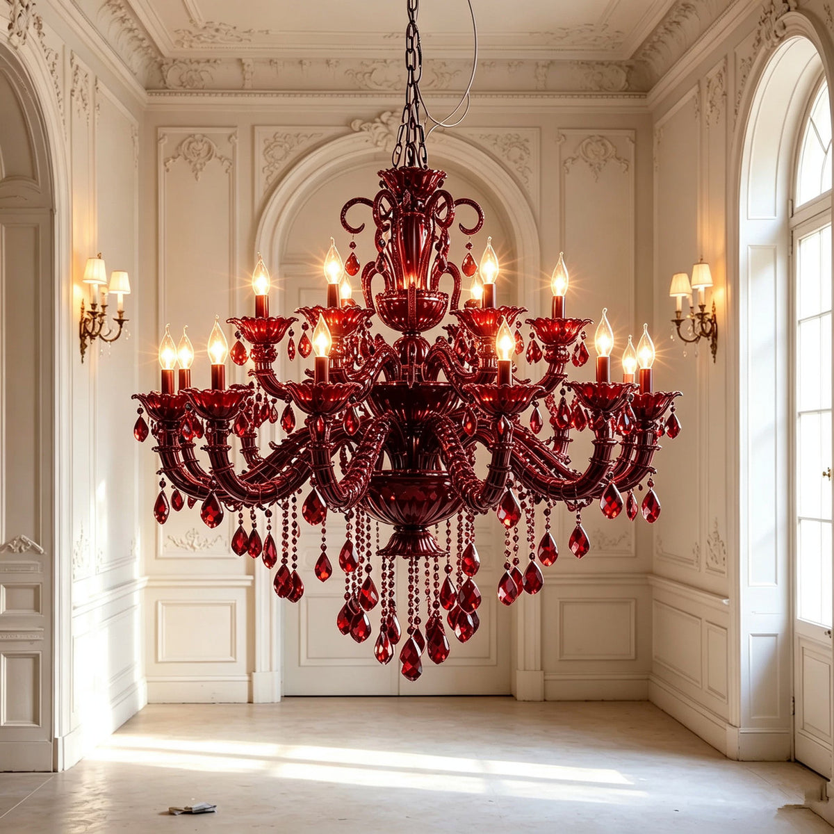 AM0854 — European Stairwell Duplex Crystal Chandelier for Living Rooms & Dining Rooms