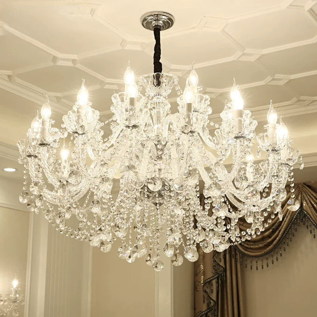 AM0775 — European Candle Crystal Glass Chandelier for Living Rooms