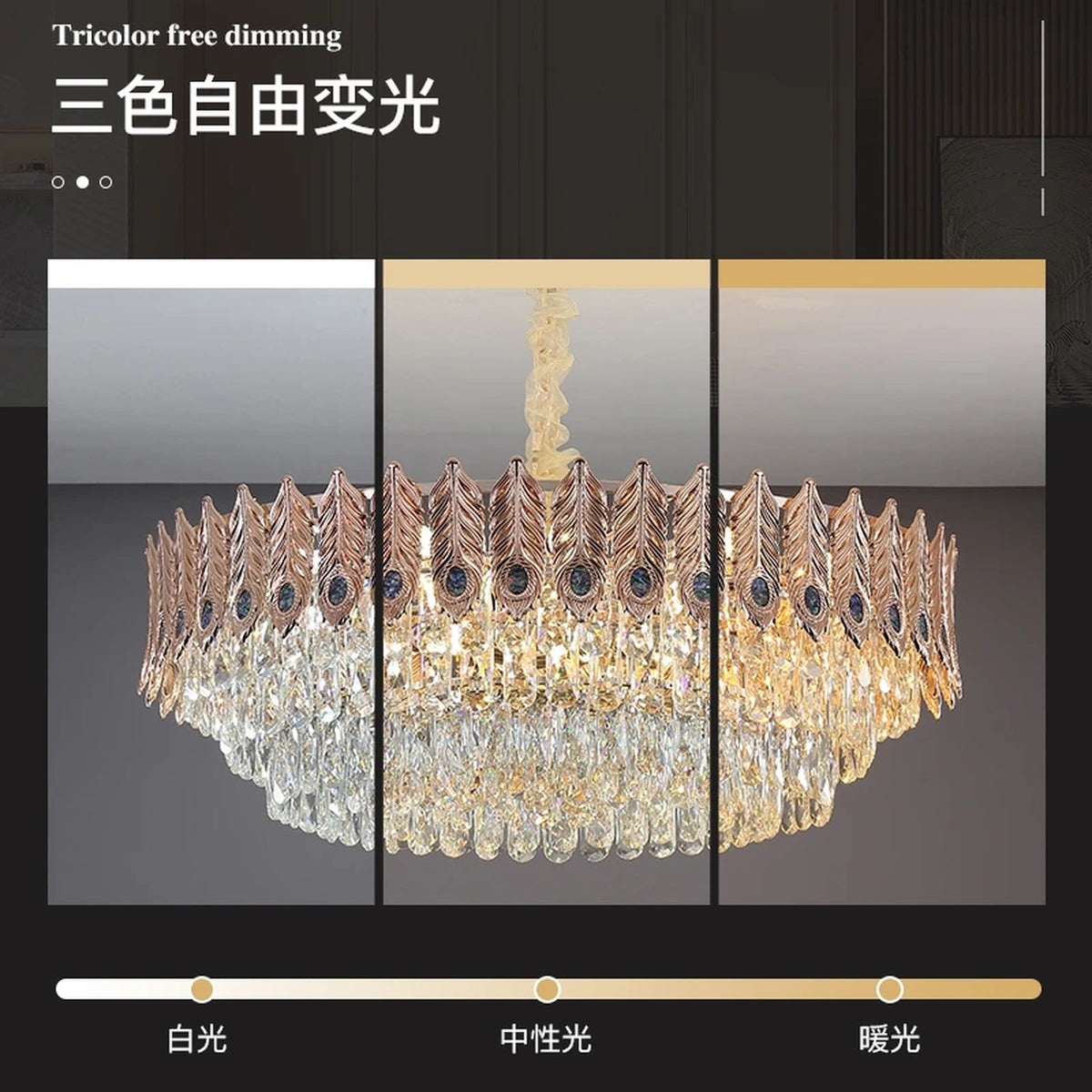 AM0579 — Postmodern Peacock Crystal Chandelier for Living Rooms