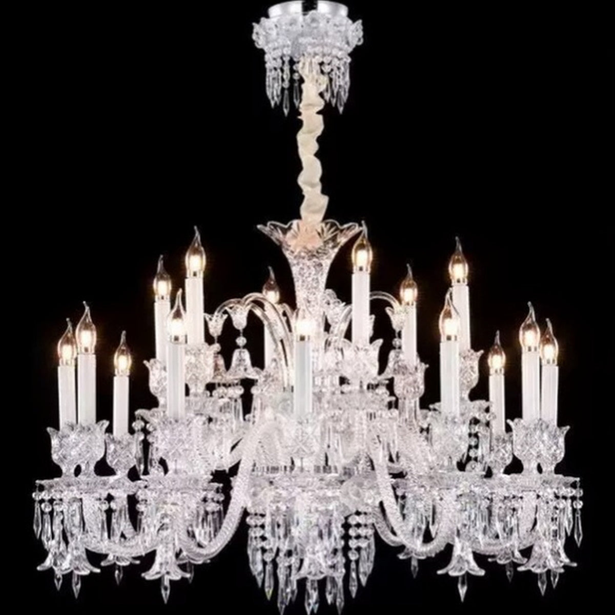 AM0833 — European Duplex Grand Hall Stainless Steel Chandelier for Bedrooms