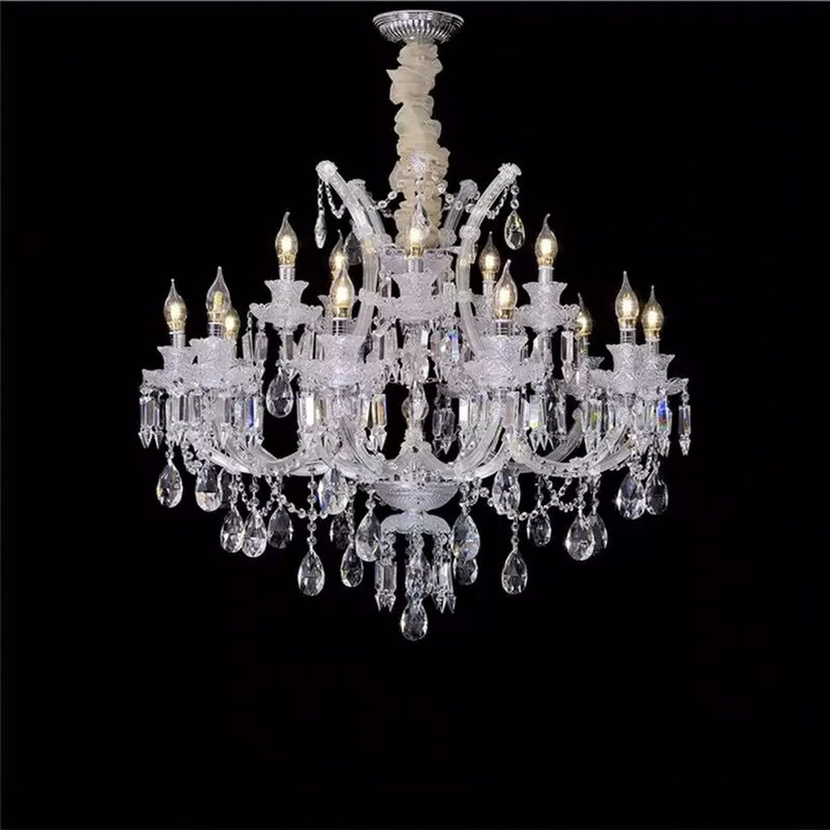 AM0788 — European Candle Duplex Metal Chandelier for Hotels & Ballrooms