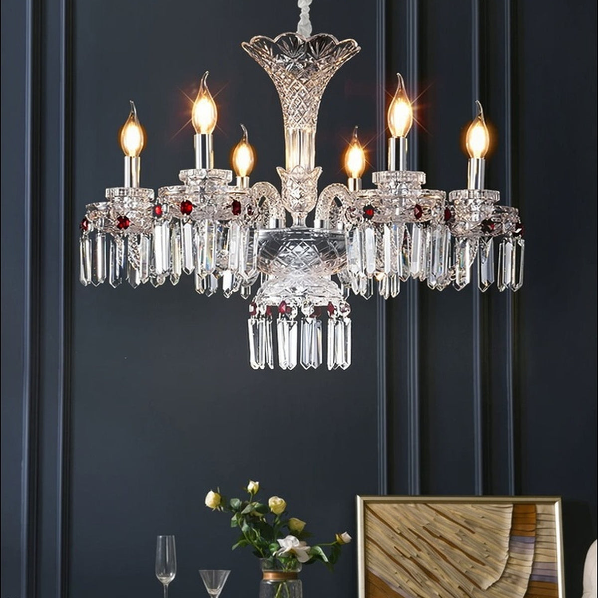 AM0842 — French Candle Crystal Chandelier for Living Rooms & Dining Rooms