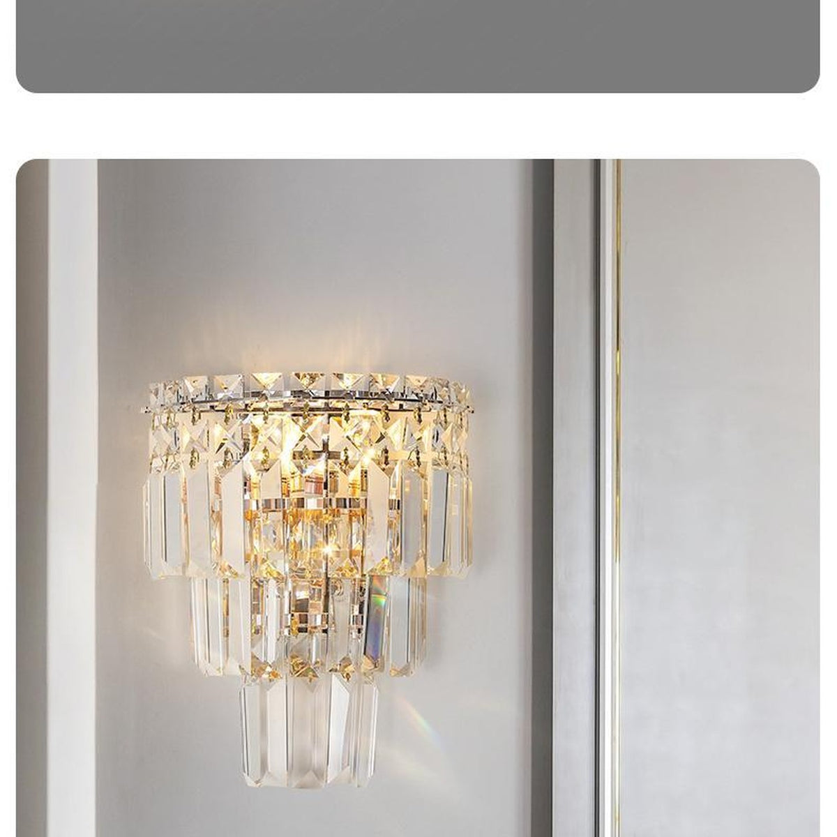AM0482 — Postmodern Stairwell K9 Crystal Wall Light for Living Rooms