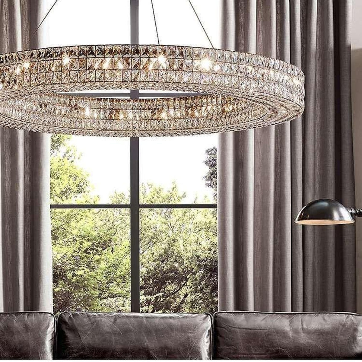 AM0570 — Postmodern Round Crystal Chandelier for Living Rooms