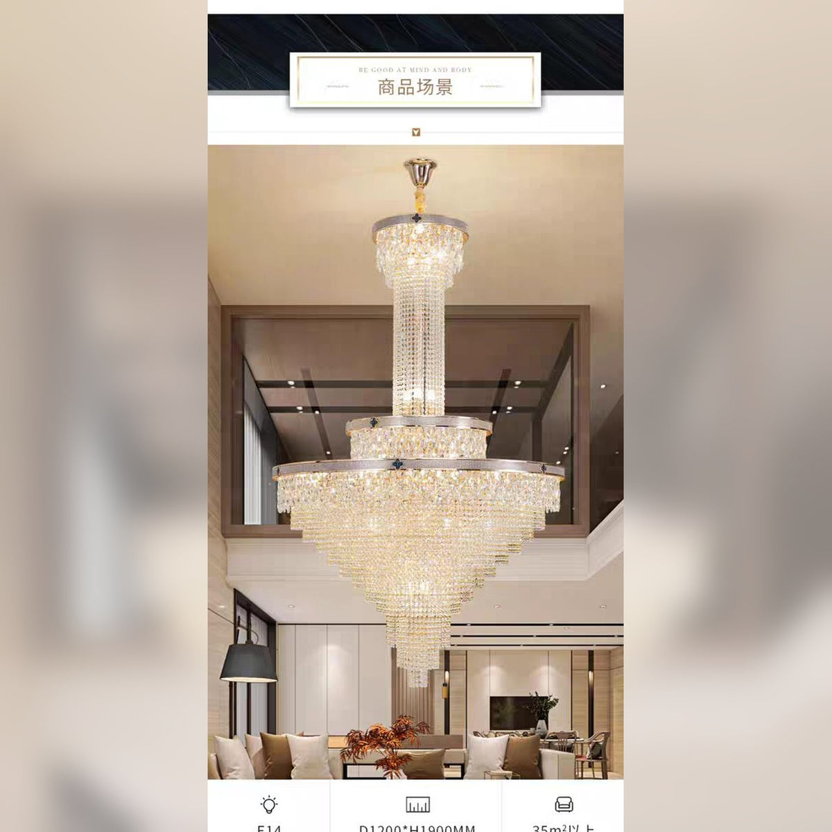 AM0680 — Light Luxury Spiral Staircase Crystal Chandelier for Stairwells