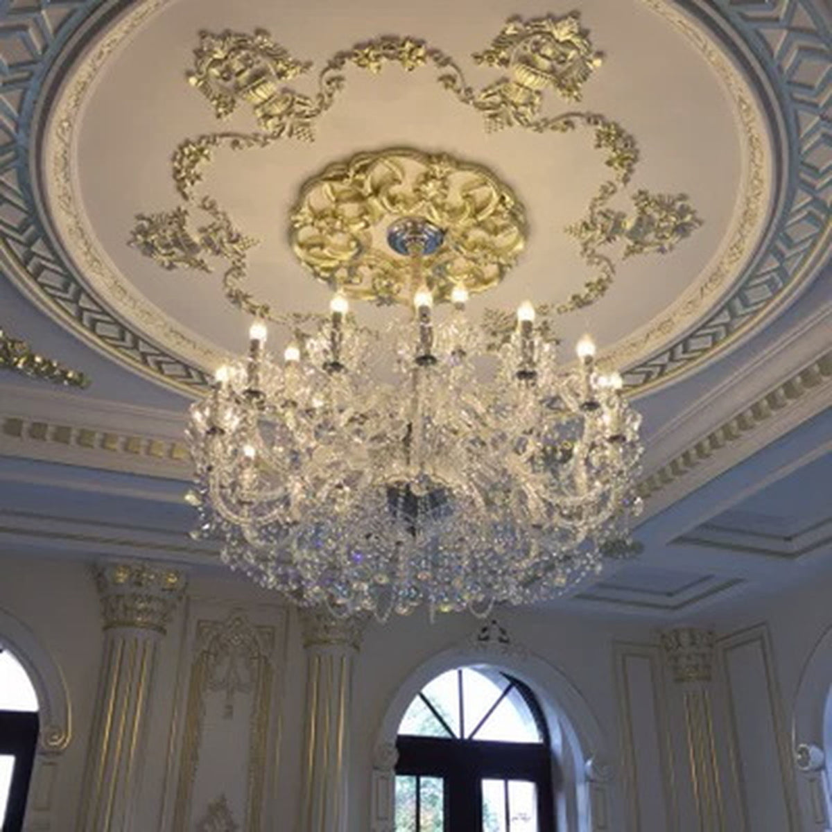 AM0743 — European Candle Two-tier Crystal Chandelier for Living Rooms