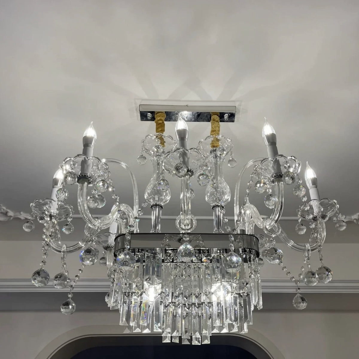 AM0831 — European Rectangular French Crystal Chandelier for Dining Rooms