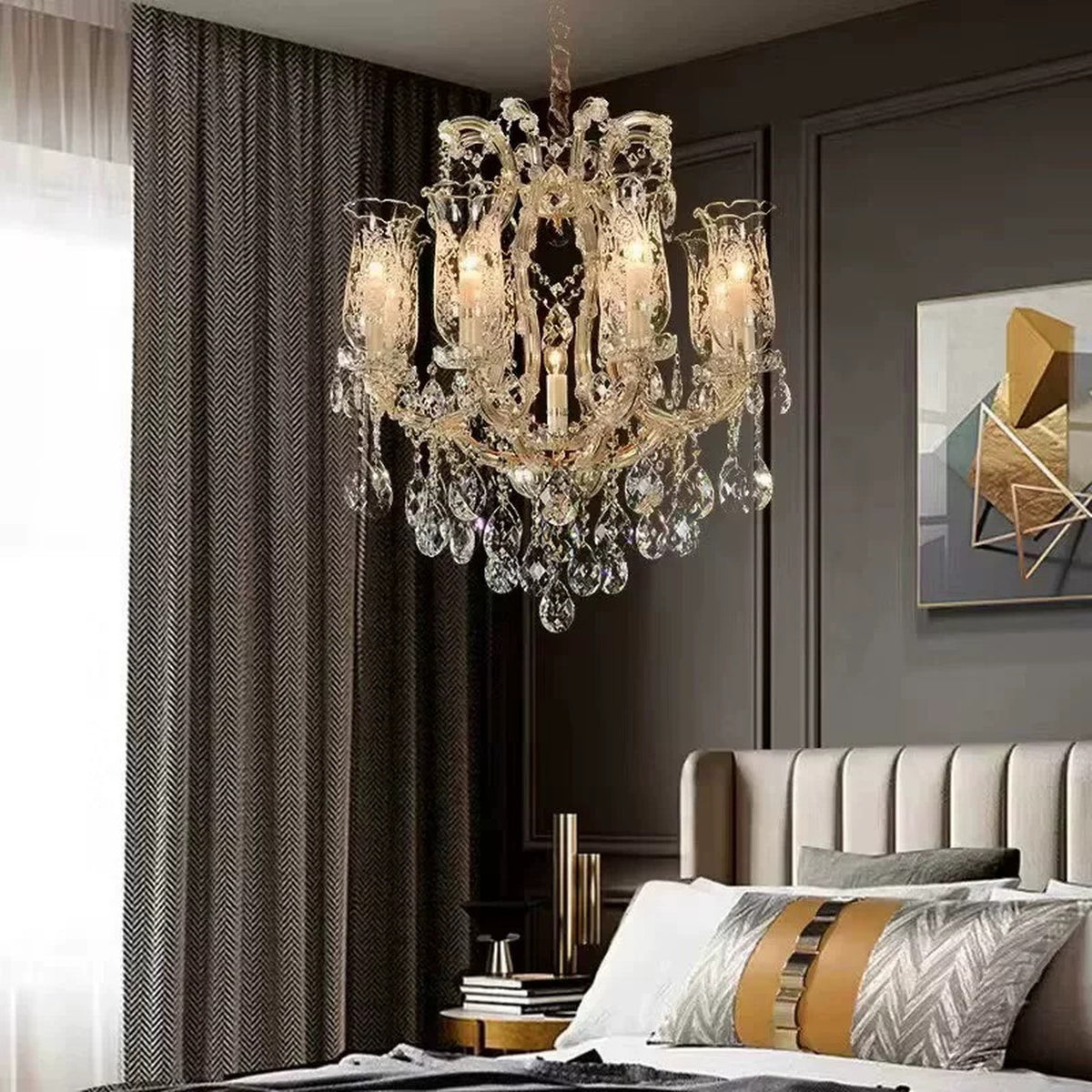 AM0849 — European Duplex Crystal Iron Chandelier for Living Rooms