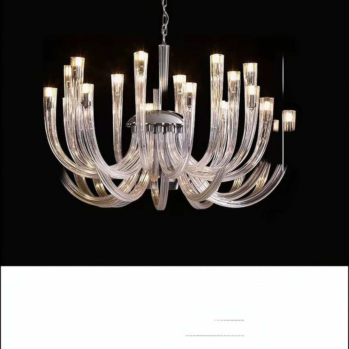 AM0829 — Postmodern Candle Crystal Glass Chandelier for Offices