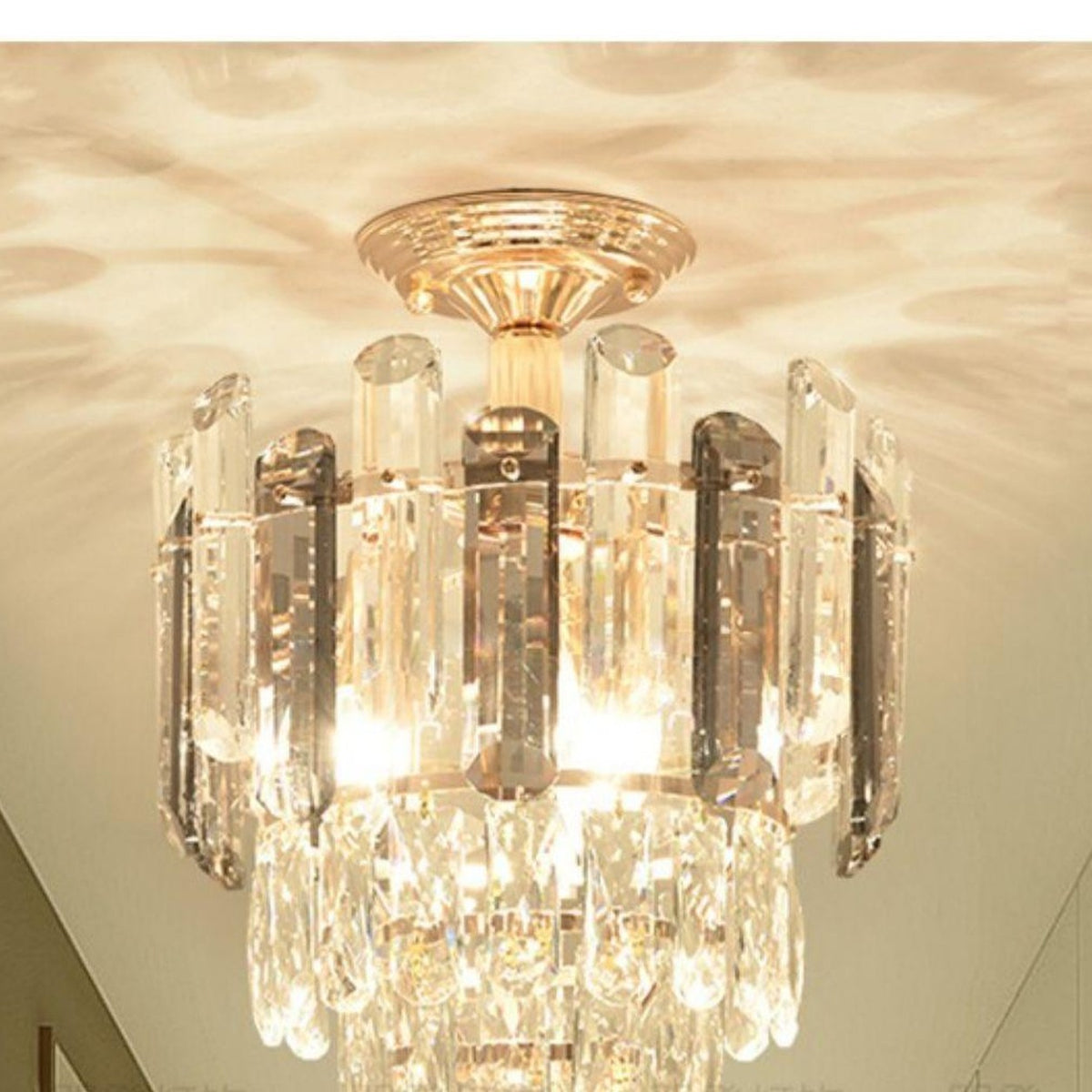 AM0498 — Modern Minimalist Stairwell Crystal Chandelier for Stairwells