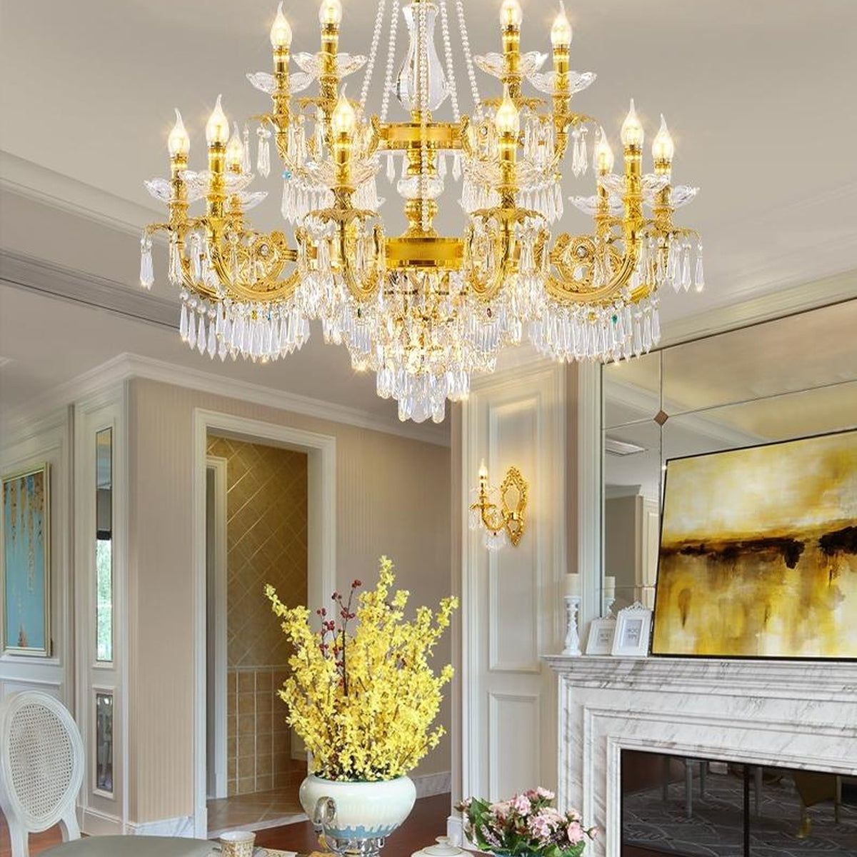 AM0647 — Light Luxury Crystal Chandelier for Living Rooms