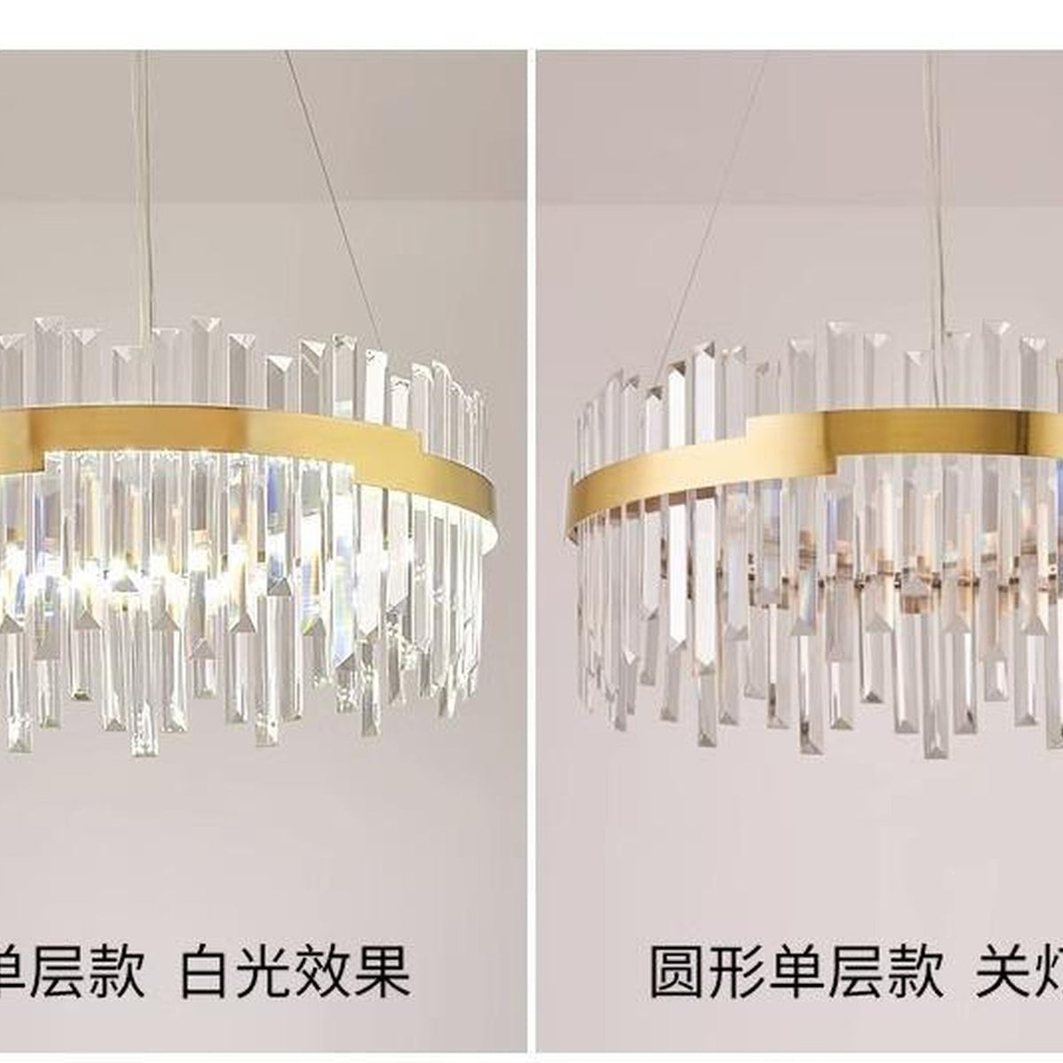 AM0571 — Modern Minimalist Round Crystal Chandelier for Living Rooms