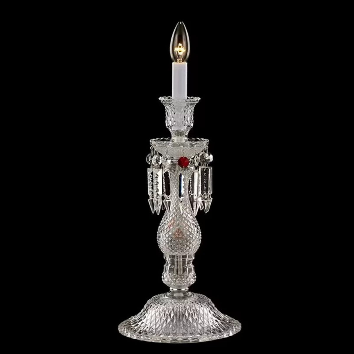 AM0851 — French Crystal Fabric Table Lamp for Living Rooms & Bedrooms