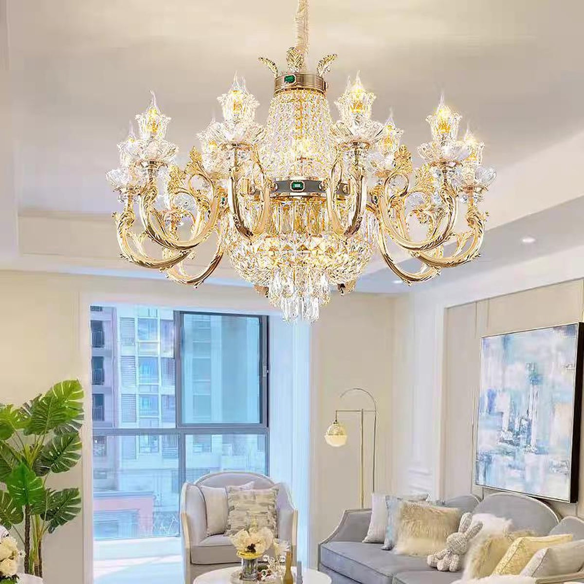 AM0678 — Light Luxury Crystal Chandelier for Living Rooms