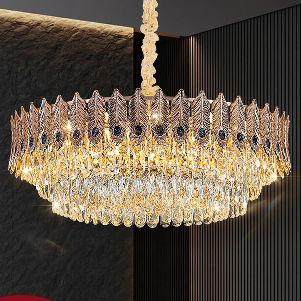 AM0579 — Postmodern Peacock Crystal Chandelier for Living Rooms