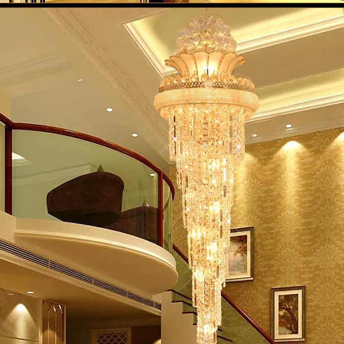 AM0473 — American Crystal Chandelier for Stairwells