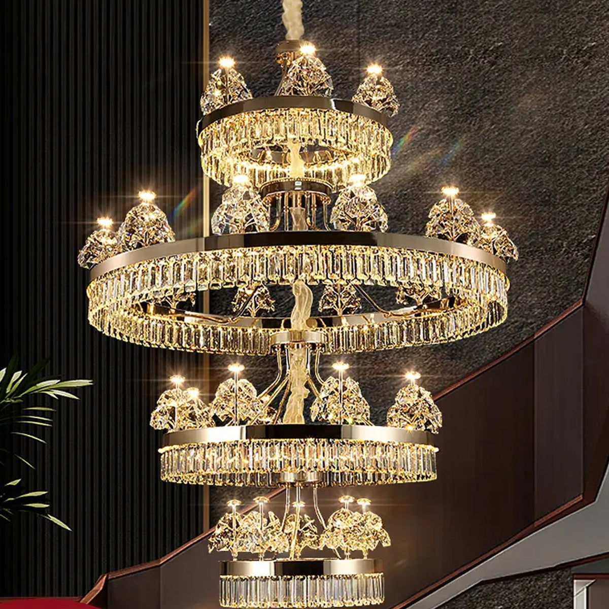 AM0578 — Postmodern Fortune Tree Crystal Chandelier for Living Rooms